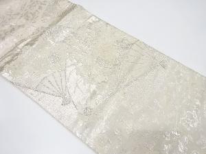 アンティーク　扇面に花車・古典柄織り出し袋帯（材料）